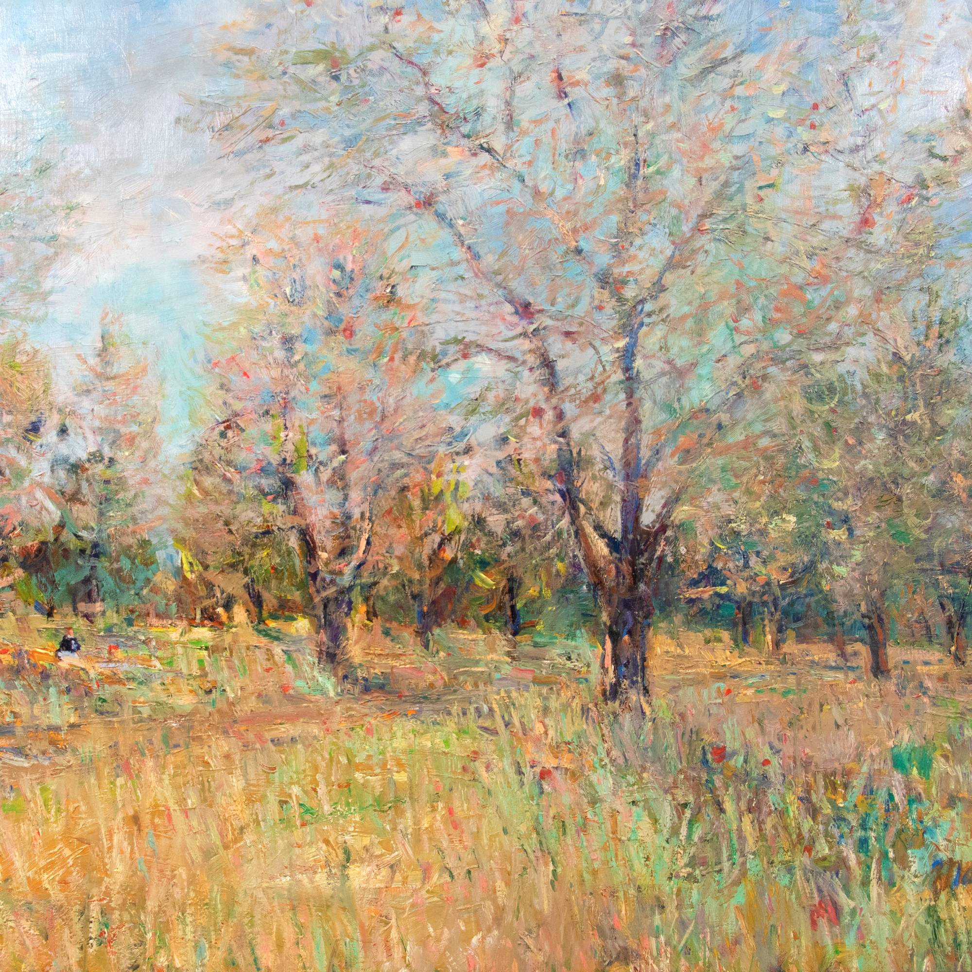 impressionist painting apple orchard in fall